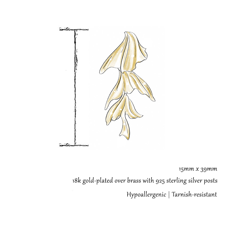 Noe | Gold Layered Leaf Drop Earrings