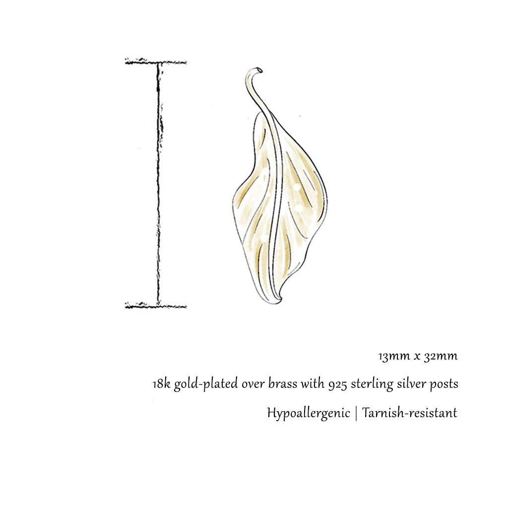 Folia | 18K Gold Plated Leaf Statement Earrings