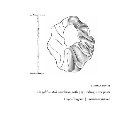 Lune | Gold Ruffle Stud Earrings