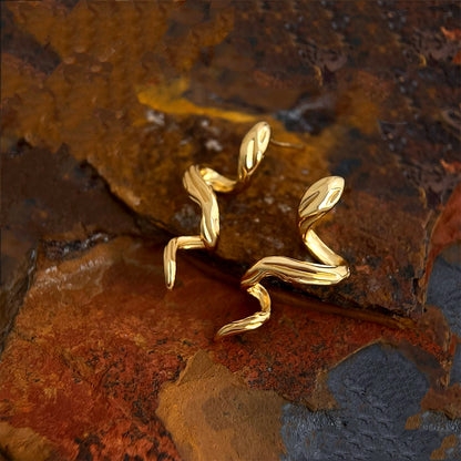 Shesha | Gold Snake Stud Earrings