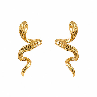 Shesha | Gold Snake Stud Earrings