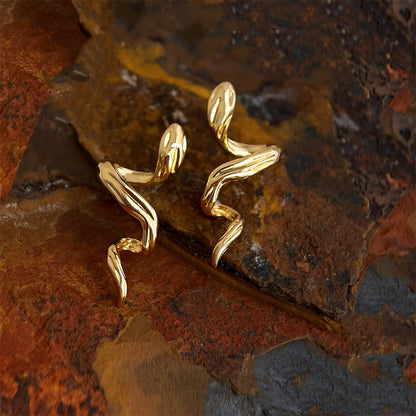 Shesha | Gold Snake Stud Earrings