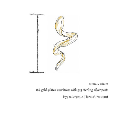 Shesha | Gold Snake Stud Earrings