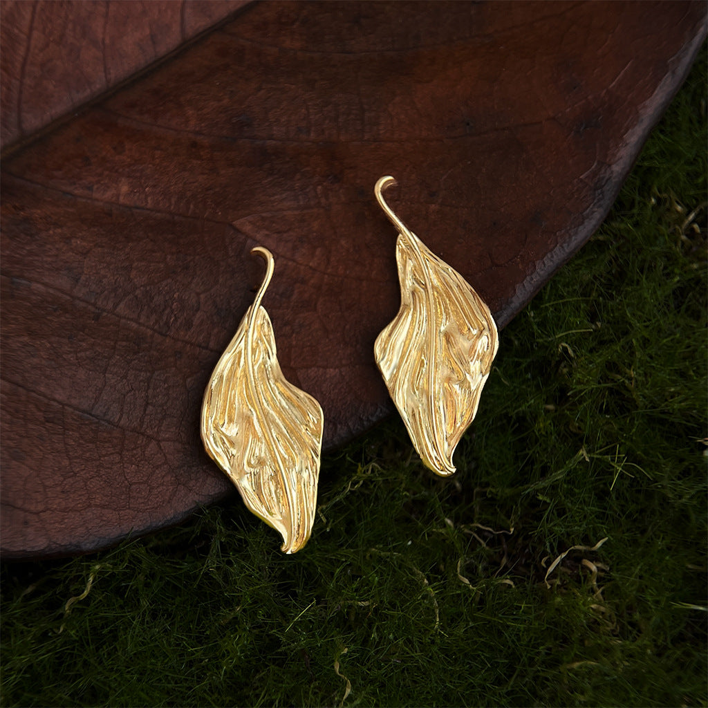Folia | 18K Gold Plated Leaf Statement Earrings