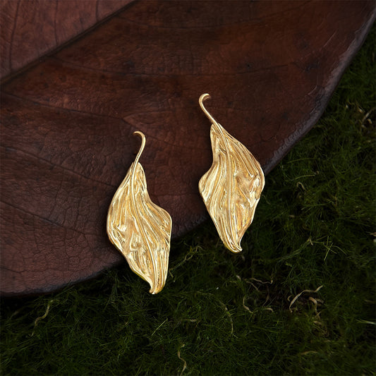 Folia | 18K Gold Plated Leaf Statement Earrings