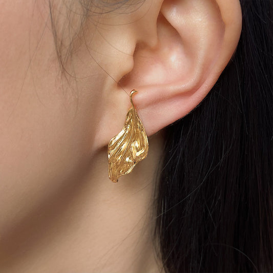 Folia | 18K Gold Plated Leaf Statement Earrings