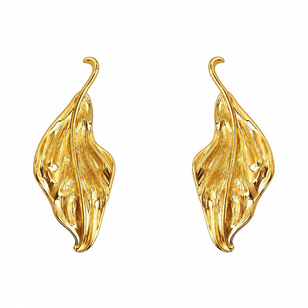 Folia | 18K Gold Plated Leaf Statement Earrings
