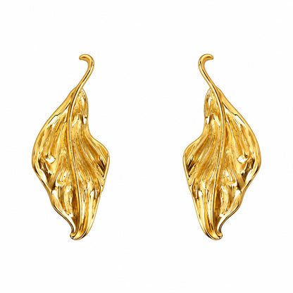 Folia | 18K Gold Plated Leaf Statement Earrings