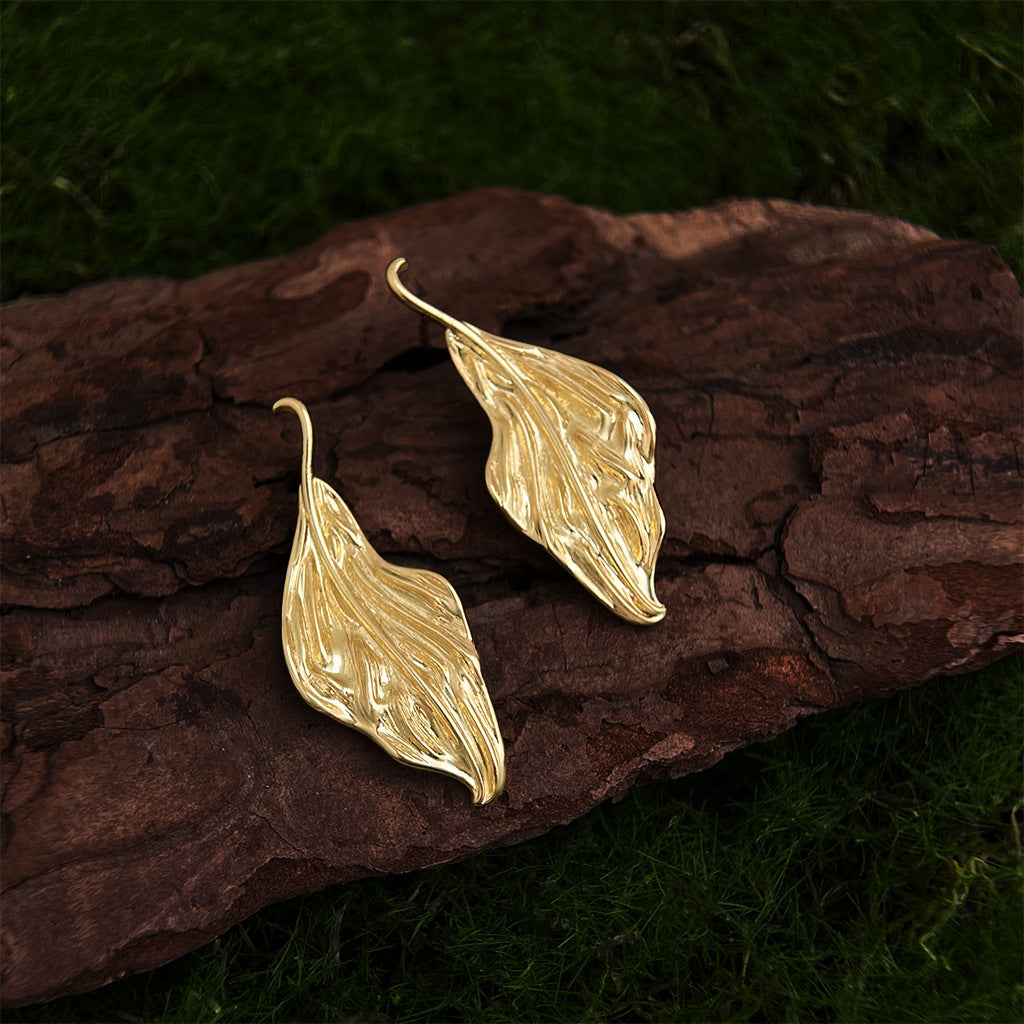 Folia | 18K Gold Plated Leaf Statement Earrings